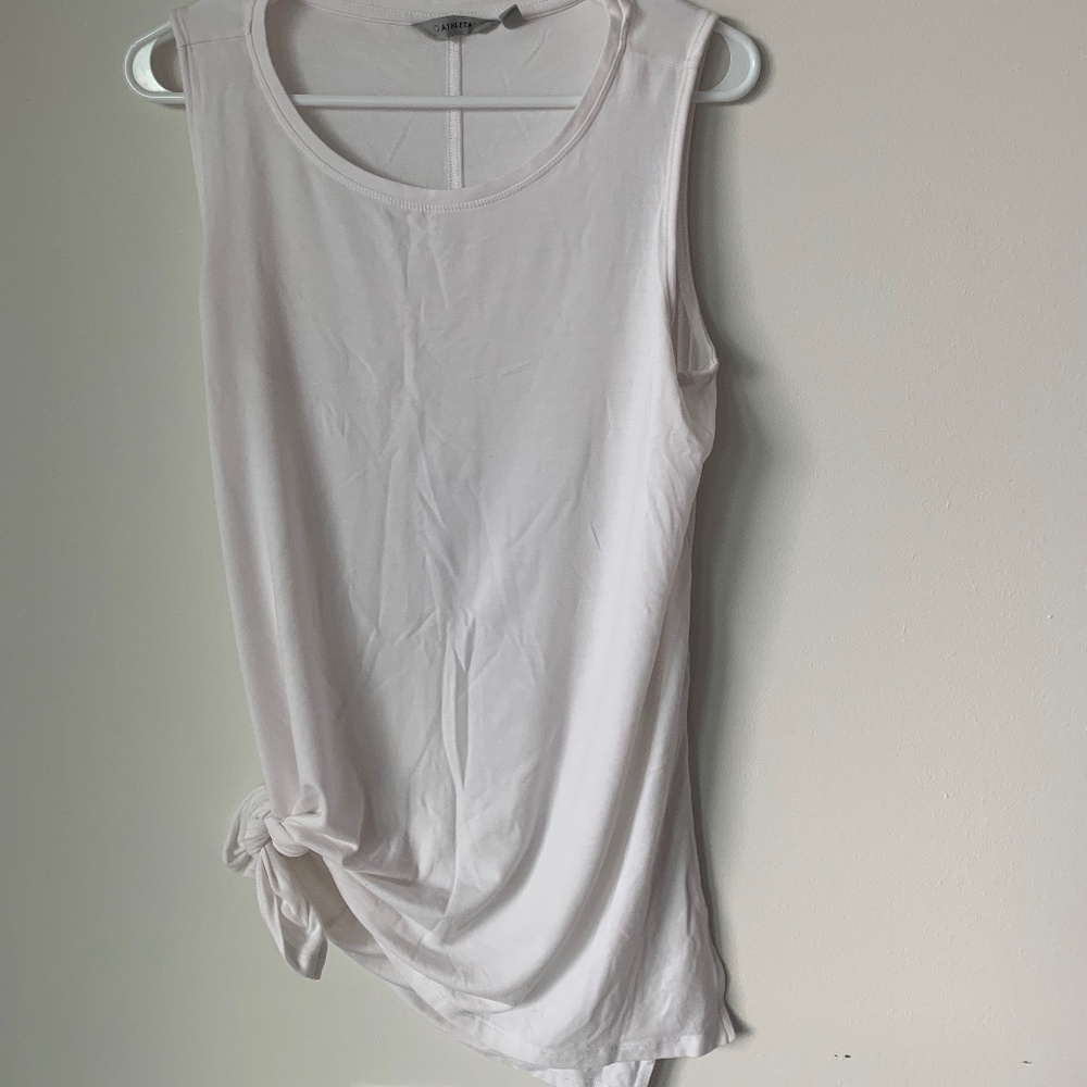 Athleta Side Split Tank, Athleisure Top, White, Si